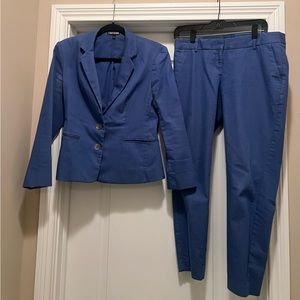 Express blue 2 piece suit- jacket size 6 and ankle pants size 8